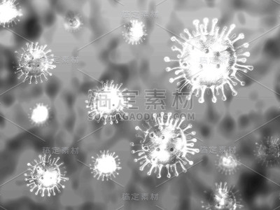 冠状病毒插图的概念。