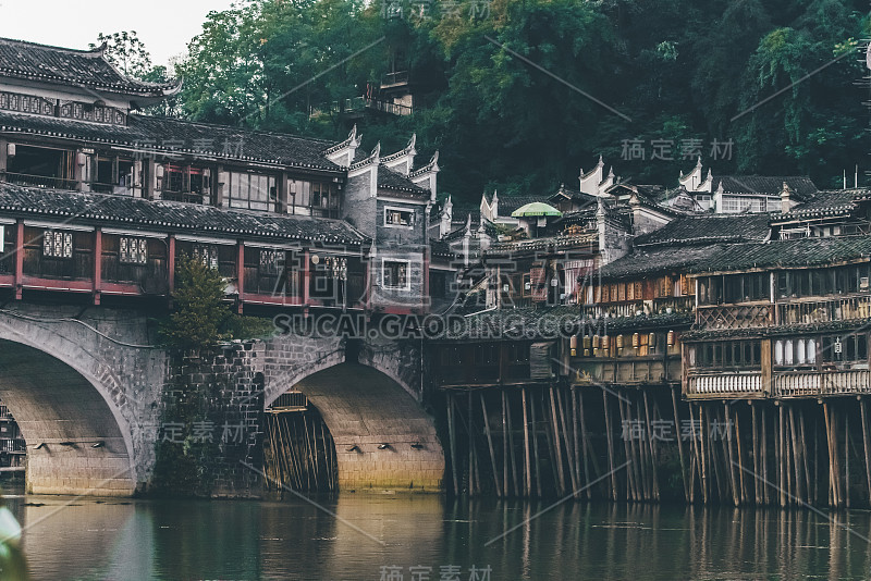 凤凰古城风光，湖南，中国