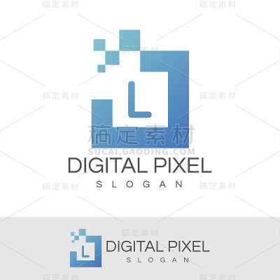 数字像素初始字母L图标设计