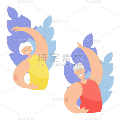 活跃的老夫妇喜欢运动。祖父母过着健康的生活。
