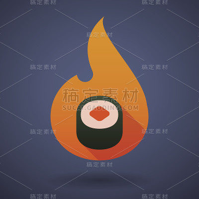 带有寿司的火焰图标
