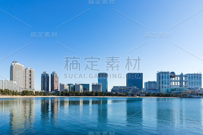 蓝天下的台场风景