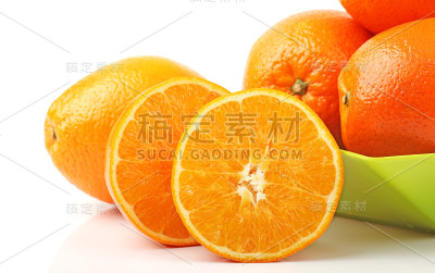 孤立的橙色水果在白色的背景