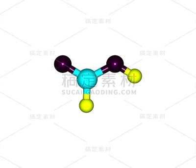 甲酸分子孤立于白色上