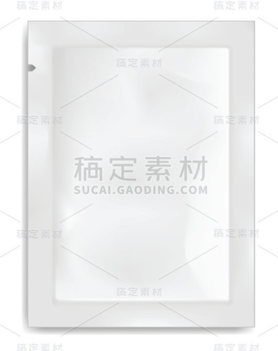 白色空塑料包装。空白铝箔或塑料袋。