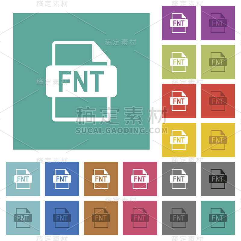 FNT文件格式方形平面多色图标