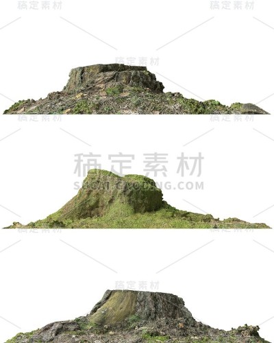 树桩死树孤立的白色3d插图