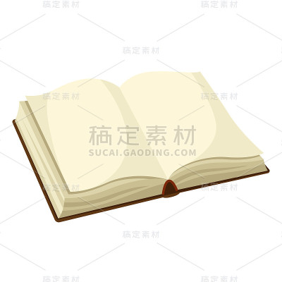 打开空白的书。教育和学校的插图