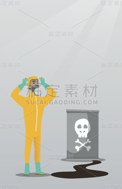身着辐射防护服的关切者