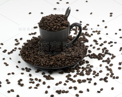 咖啡豆和杯子