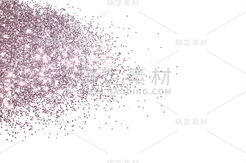 紫色的闪光在白色的背景上闪闪发光