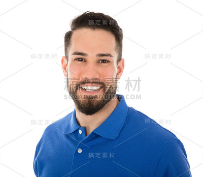 一个快乐的男清洁工的肖像