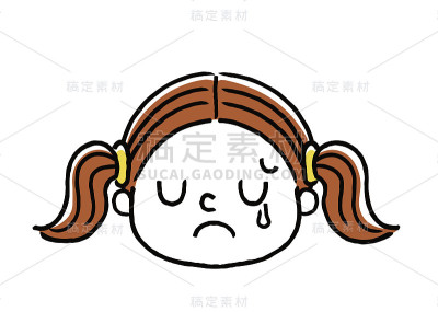 女孩的面部表情:伤心，流泪