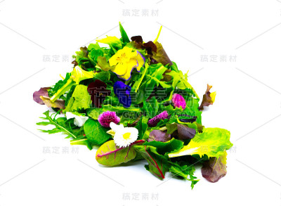 沙拉用鲜花隔离食用