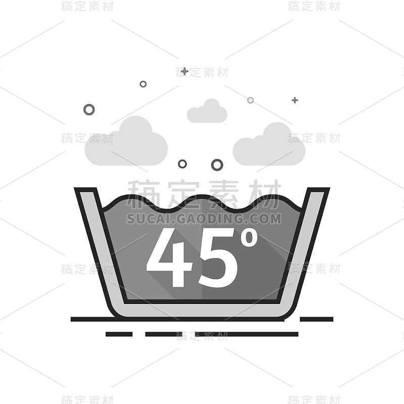 平面灰度图标-洗涤温度