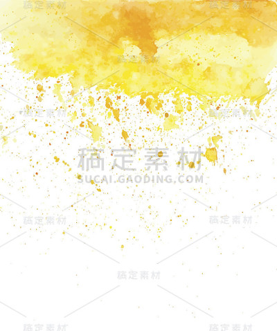 矢量黄色水彩飞溅