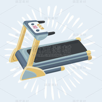 跑步机图标卡通。