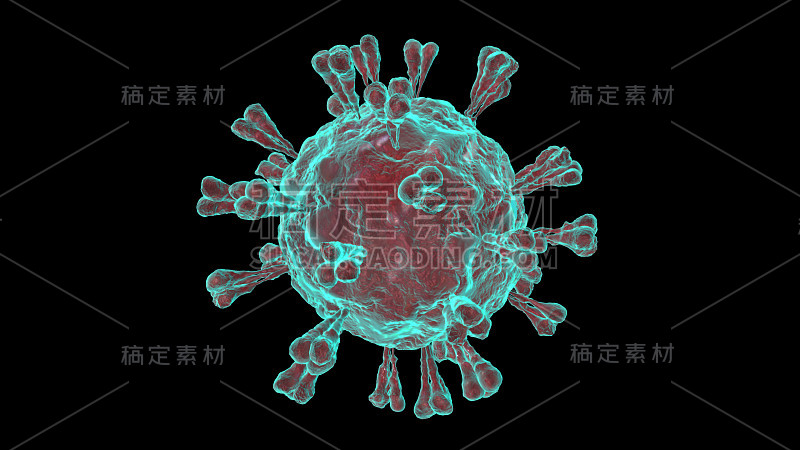 2019冠状病毒3D渲染