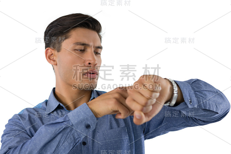 创意商人看手表