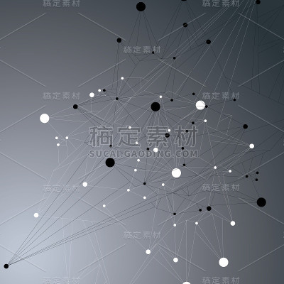 几何单色多边形结构与线条网格，现代