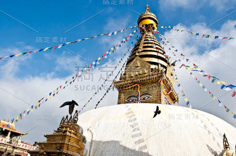 Swayambhunath，猴子寺庙，加德满都，尼泊尔