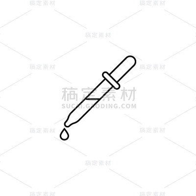 带滴线图标的吸管，医用元素