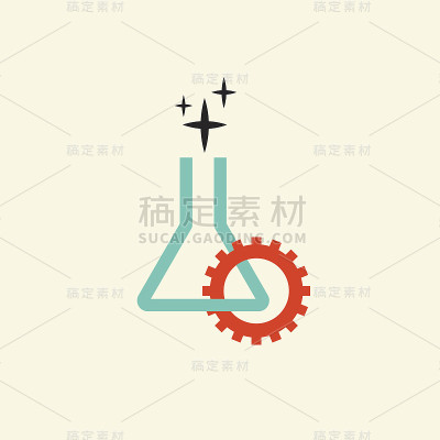 化学工业。管和齿轮。图标