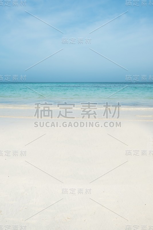 绿松石色的海和白色的沙子背景景观海景热带异国海景加勒比背景