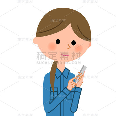 女员工，智能手机