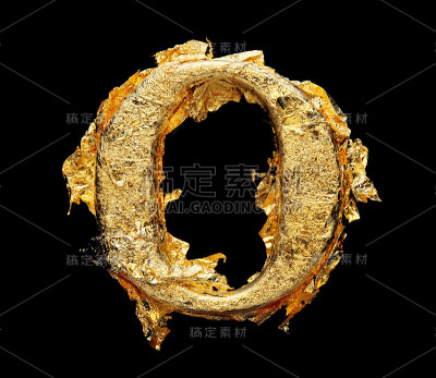 字母和数字用粗糙的金箔