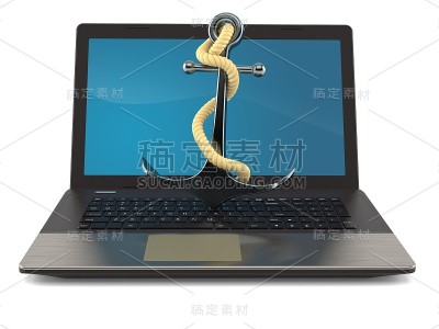 锚与笔记本电脑
