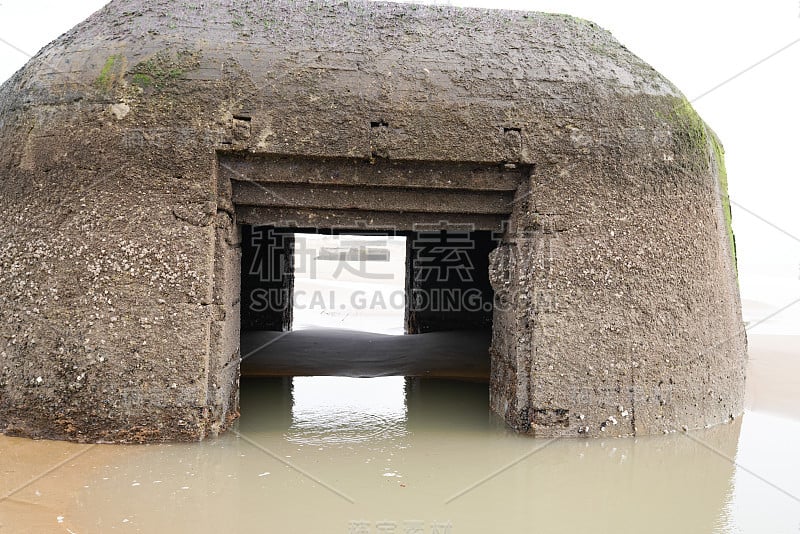 堡垒德军在法国沙滩海岸