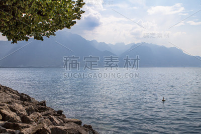 日内瓦湖全景，瑞士