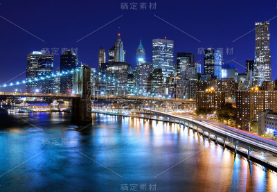 纽约市中心的夜景
