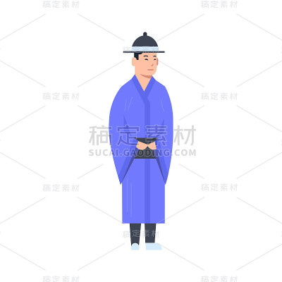 韩国传统服饰穿古装的人孤立的亚洲服饰概念