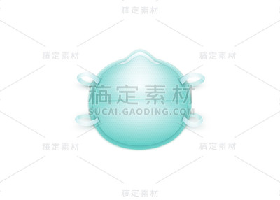 绿色保健专用呼吸器(N95口罩)。真实的矢量插图孤立在白色。