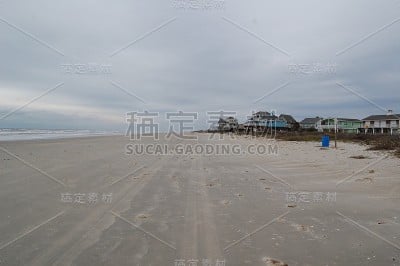 加尔维斯顿冬天的海滩
