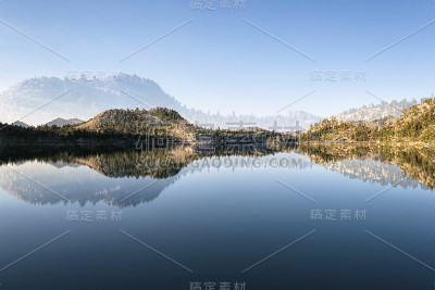 内华达山脉的景色，双重暴露