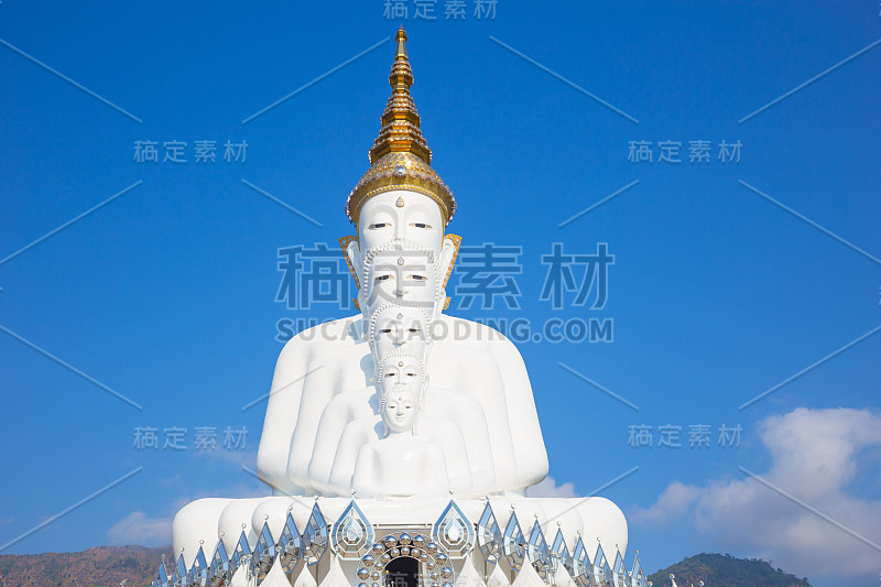 泰国佩察蓬，佛寺普拉寺的白佛。