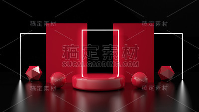 现代极简主义模型讲台展示