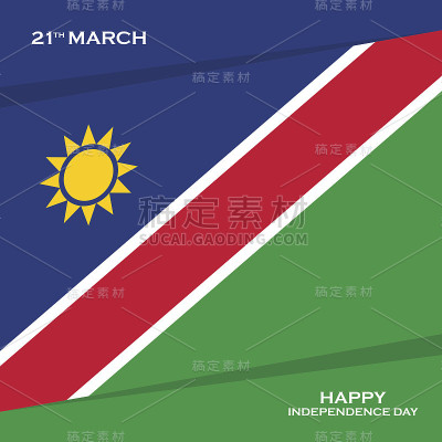 纳米比亚独立日，3月21日的贺卡。