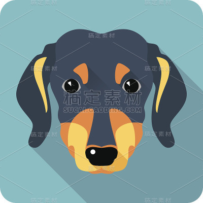 腊肠犬图标平面设计