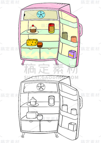 卡通refridgerator
