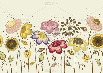 抽象色彩缤纷的花朵
