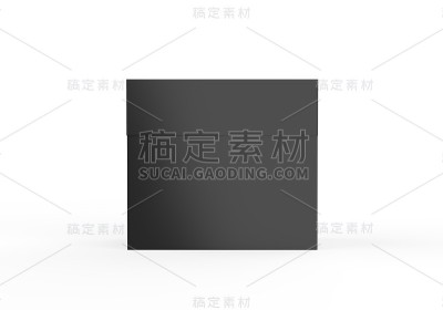 黑色矩形盒上孤立的白色背景，封闭的白色茶盒模型，3d插图