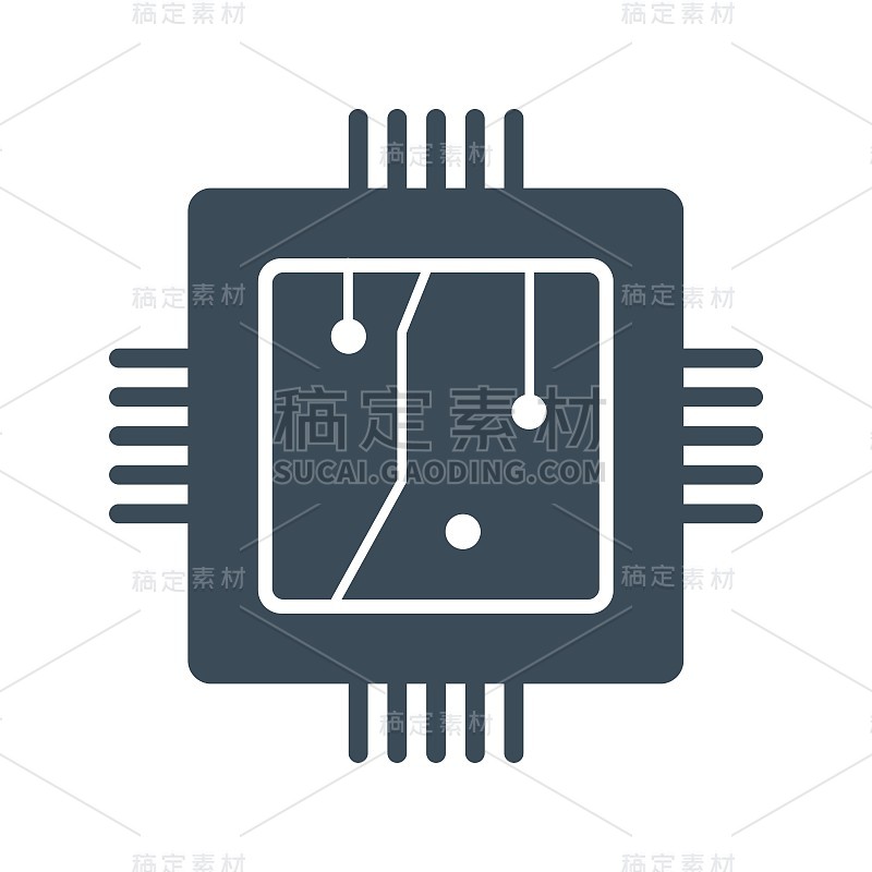 处理器图标隔离在白色背景