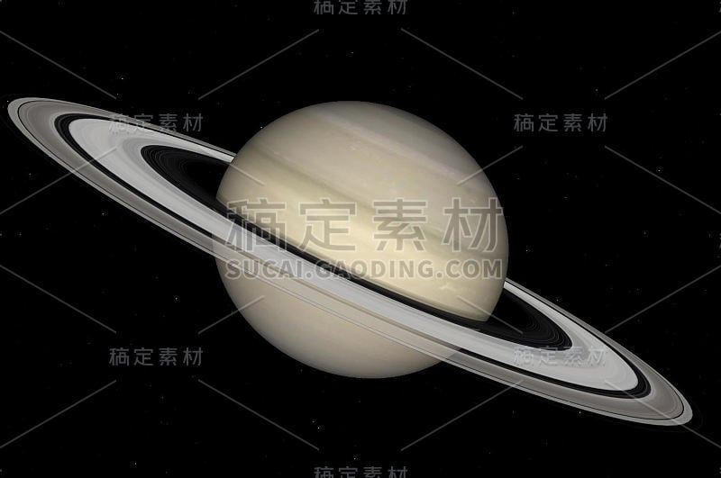 土星在恒星的背景上