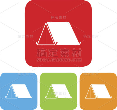 帐篷图标，矢量插图