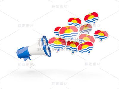 带有基里巴斯旗帜的扩音器