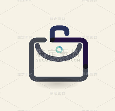 公文包图标-矢量插图